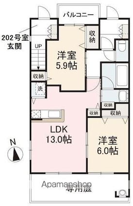 レオパルドＹＴ[2LDK/58.48m2]の間取図
