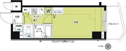 フェニックス目黒碑文谷[1K/21.17m2]の間取図
