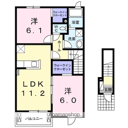 アルバＡ[2LDK/57.64m2]の間取図