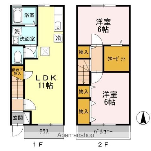 立川市柏町のテラスの間取り