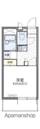 レオパレスラポールⅠ[1K/20.28m2]の間取図