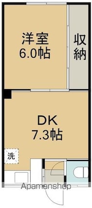 くるみ荘[1DK/28.16m2]の間取図