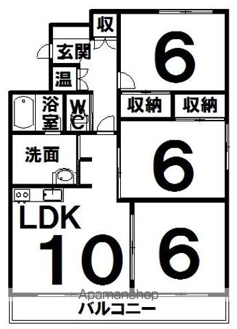 帯広マンション第1の間取り写真