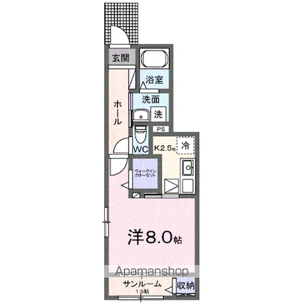 エテルノ大成　Ｈ＆Ｚ[1K/33.2m2]の間取図