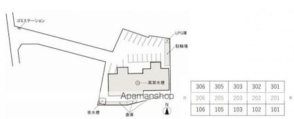 屋島コーポラス[3LDK/57m2]の配置図