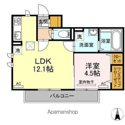 Ｃａｌｍ[1LDK/41.09m2]の間取図