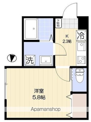 エクセラン堀切菖蒲園[1K/20.77m2]の間取図