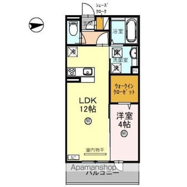 Ｄーｒｏｏｍ桑ノ木[1LDK/41.67m2]の間取図