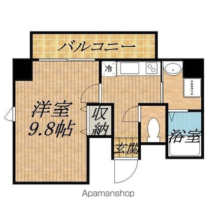 メルヴェーユ[1K/29.56m2]の間取図