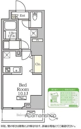 コートレジデンス南大塚[1R/30.11m2]の間取図