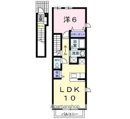 グローリーハウスＢ[1LDK/42.37m2]の間取図
