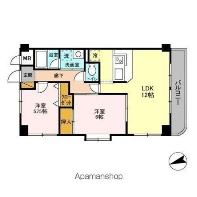 アレックス千葉寺[2LDK/60.15m2]の間取図
