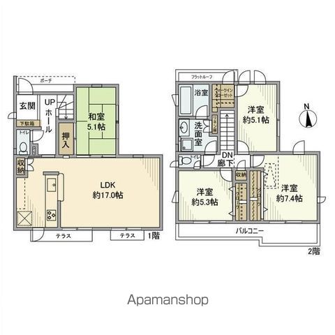 【小平市上水本町の戸建ての間取り】