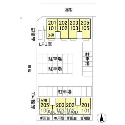 グラマードマレ　Ｂ[2LDK/50.42m2]の配置図