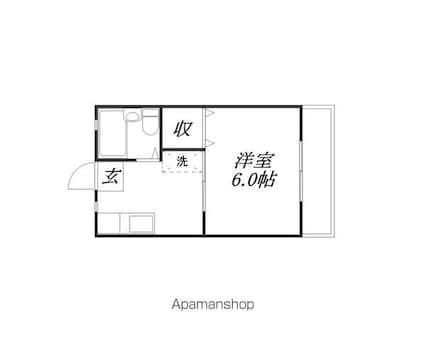 グリーンスポット上笠[1K/20m2]の間取図