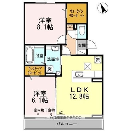 Ａｓｐｅｒｇｅ　百瀬（アスペルジュ　モモセ）[2LDK/62.65m2]の間取図