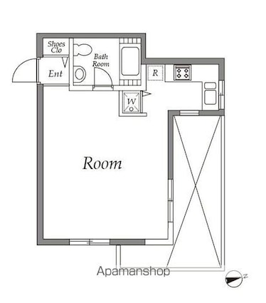 ブロックスコート[1R/35.6m2]の間取図