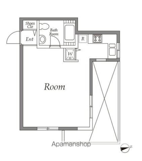 ブロックスコート[1R/35.6m2]の間取図