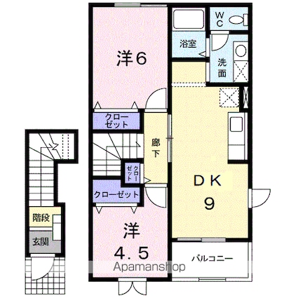 クリスタル[2DK/51.67m2]の間取図