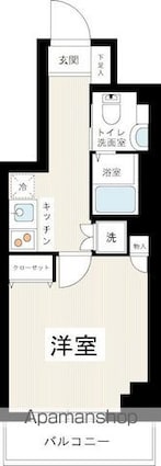 クレアシオン目白通り[1K/25.55m2]の間取図