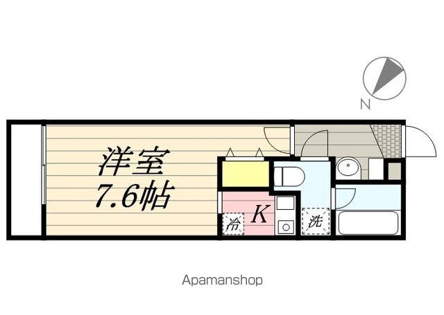 リブリ・自由が丘[1K/22.6m2]の間取図