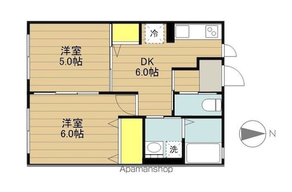 なつすずみ[2DK/40.33m2]の間取図