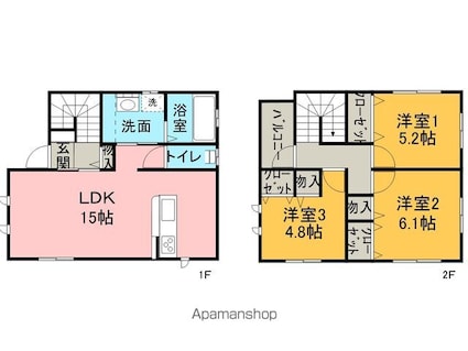 蟻ヶ崎フレックＡ[3LDK/78.66m2]の間取図