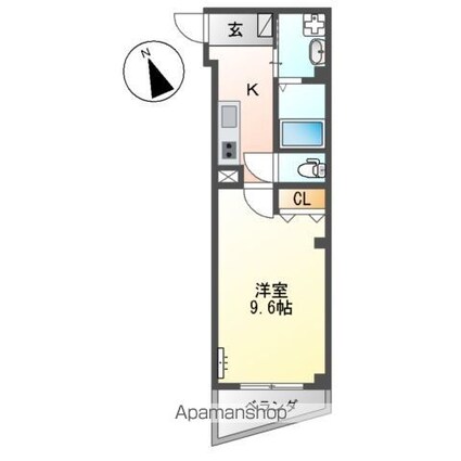 コニーアパートメント．[1K/31m2]の間取図
