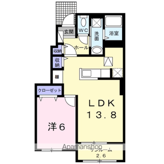 プラシード・ＮⅣ[1LDK/50.21m2]の間取図