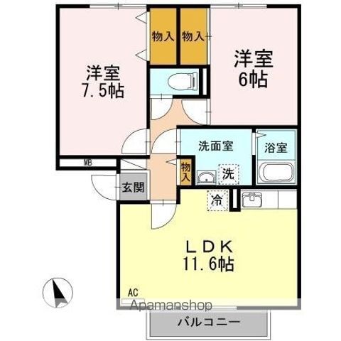 グレイスフルYA棟の間取り写真