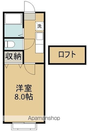 ホワイトキャッスル南小泉１２番館[1K/22.3m2]の間取図
