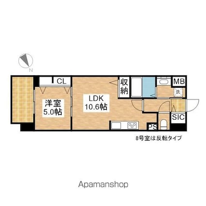 愛知県名古屋市中区新栄２丁目[1LDK/39.53m2]の間取図