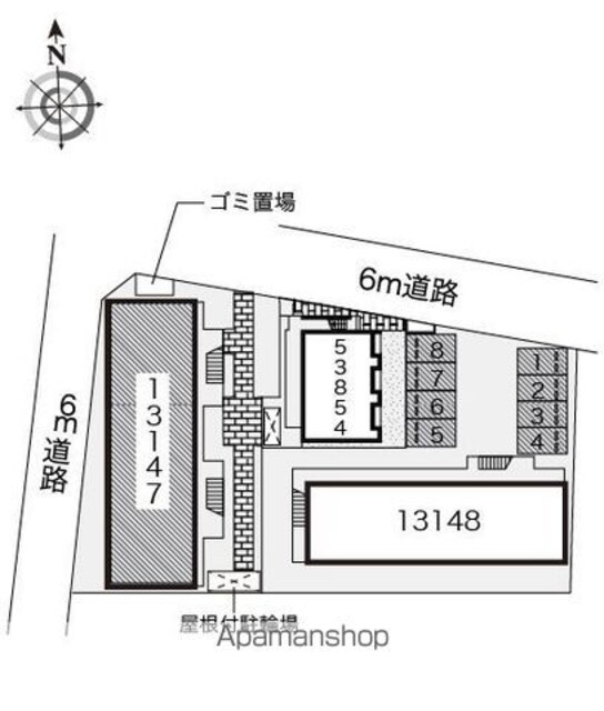 レオパレスラビドールⅠ[1K/20.37m2]の配置図