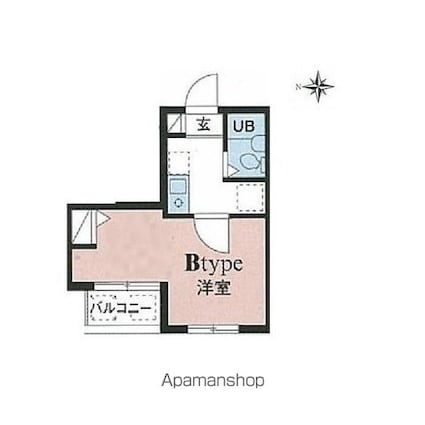 プレール明大前[1K/18.68m2]の間取図