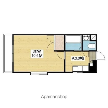 ヴィルグランコウコク[1K/32.4m2]の間取図