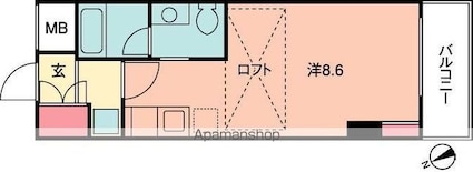 エクセリア舟入本町[1R/26.67m2]の間取図