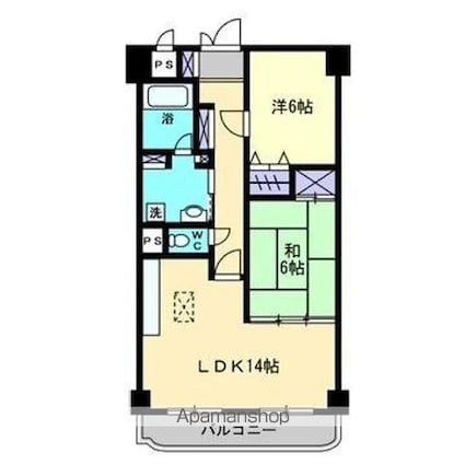 リバティハウス[2LDK/66m2]の間取図