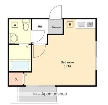 エスポワール[1K/20.1m2]の間取図