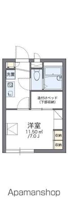 レオパレス如月[1K/19.87m2]の間取図