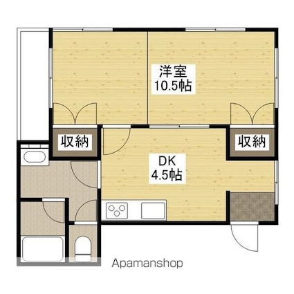 ラセーヌビル[1DK/38.96m2]の間取図