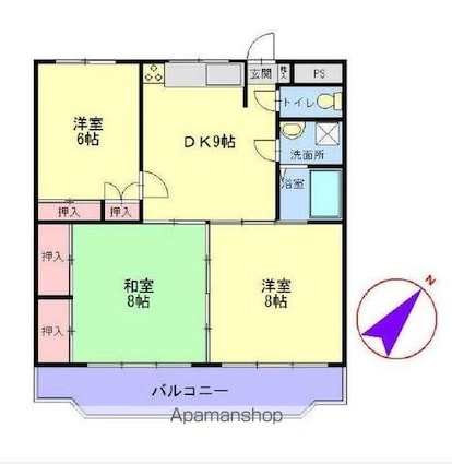 ビアン本間　Ⅱ[3LDK/65.92m2]の間取図