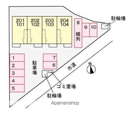 グラットシエル[1LDK/43.61m2]の配置図