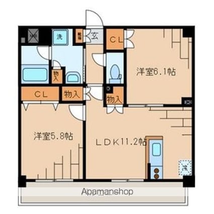 プランドール南砂町[2LDK/51.6m2]の間取図