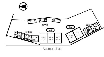 コーポリバーサイド　Ａ[2LDK/58.53m2]の配置図