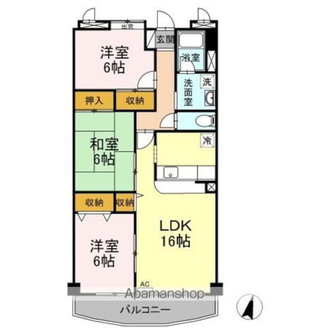 コンフォール瑞江　Ⅱ[3LDK/75.6m2]の間取図