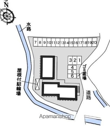 レオパレスラージ　グルーブ　Ⅰ[1K/23.18m2]の駐車場1