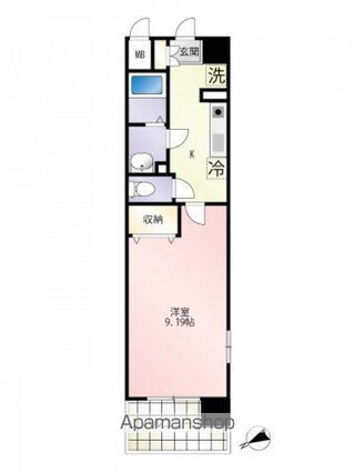 広島県広島市西区中広町２丁目[1K/29.38m2]の間取図