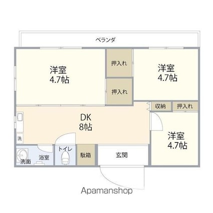 ファミールちゅらさん[3DK/54.12m2]の間取図