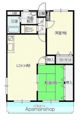 Ｍ．クラルテ[2LDK/60.97m2]の間取図