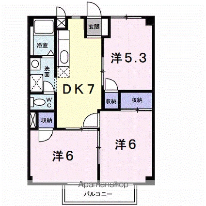 グリーンアビタシオン[3DK/52.17m2]の間取図